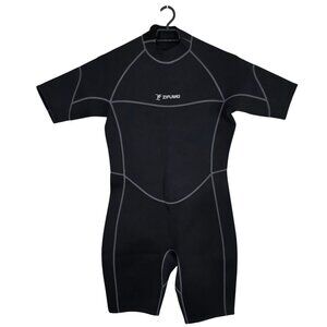 Mens Black Zifumei Short Sleeve Neoprene Wetsuit Back Zipper 3mm Size XLT